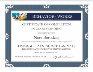 Living and Learning with Animals certified